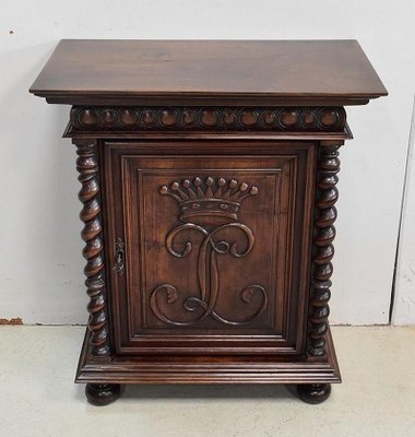 Small Antique Gothic Walnut Cabinet, 1900s-RVK-696364