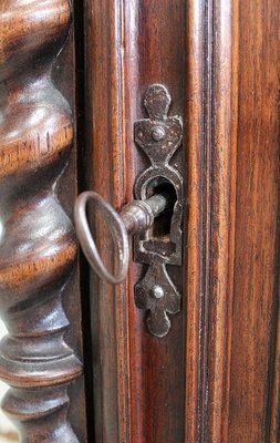 Small Antique Gothic Walnut Cabinet, 1900s-RVK-696364