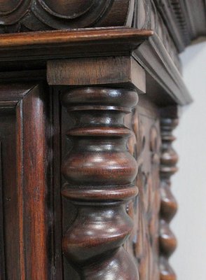 Small Antique Gothic Walnut Cabinet, 1900s-RVK-696364