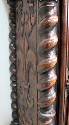 Small Antique Gothic Walnut Cabinet, 1900s-RVK-696364