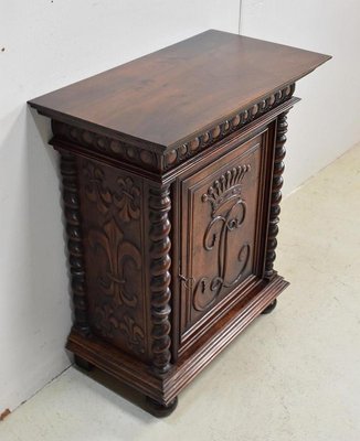 Small Antique Gothic Walnut Cabinet, 1900s-RVK-696364