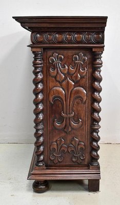 Small Antique Gothic Walnut Cabinet, 1900s-RVK-696364