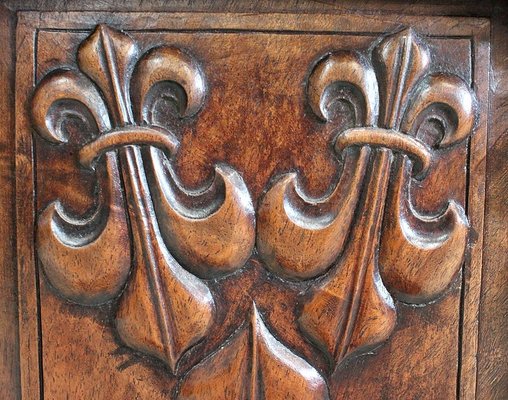 Small Antique Gothic Walnut Cabinet, 1900s-RVK-696364