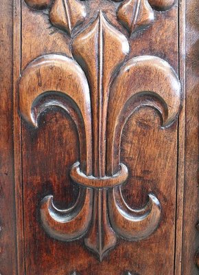 Small Antique Gothic Walnut Cabinet, 1900s-RVK-696364