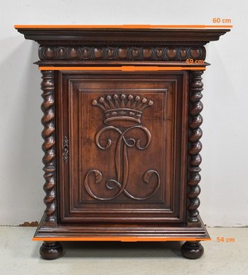 Small Antique Gothic Walnut Cabinet, 1900s-RVK-696364