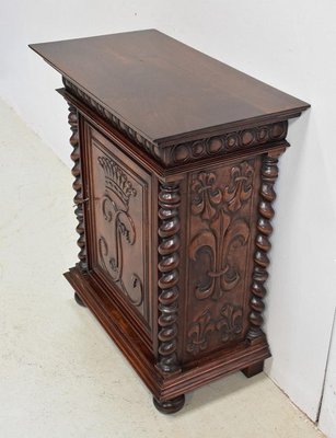 Small Antique Gothic Walnut Cabinet, 1900s-RVK-696364