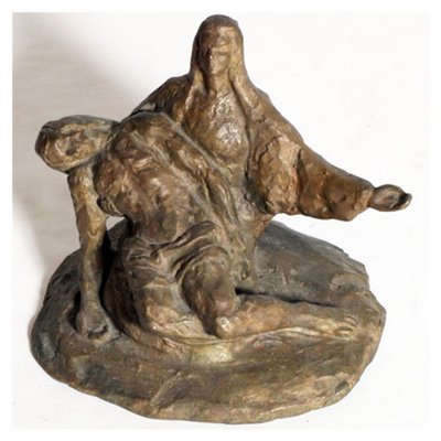 Small Antique Italian Bronze La Pietà Sculpture by Stefano Landi-NJV-582441