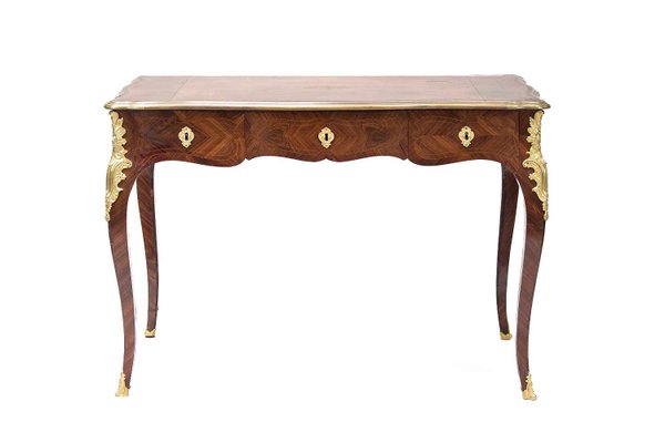 Small Antique Louis XV Kingwood Marquetry Desk-CEJ-488269