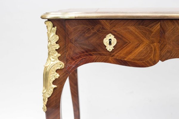 Small Antique Louis XV Kingwood Marquetry Desk-CEJ-488269