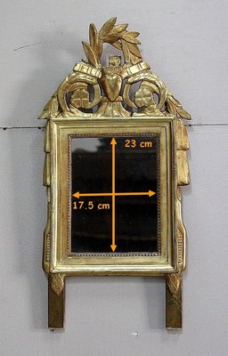 Small Antique Louis XVI Style Gilded Wood Mirror-RVK-778705