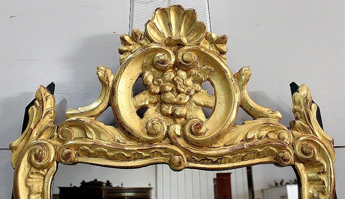 Small Antique Louis XVI Style Gilded Wood Mirror-RVK-778711