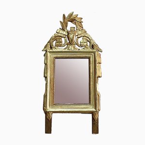 Small Antique Louis XVI Style Gilded Wood Mirror-RVK-778705