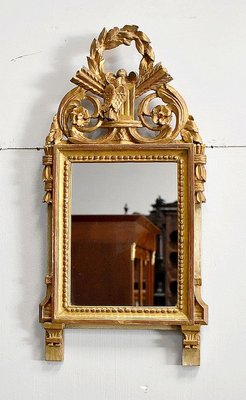 Small Antique Louis XVI Style Giltwood Mirror-RVK-728051