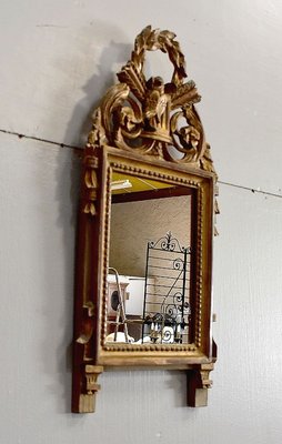 Small Antique Louis XVI Style Giltwood Mirror-RVK-728051