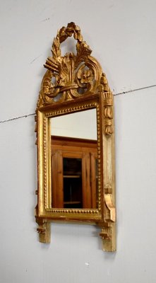 Small Antique Louis XVI Style Giltwood Mirror-RVK-728051