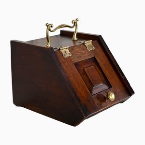 Small Antique Oak Coal Bin, England, 1900s-RVK-1422659