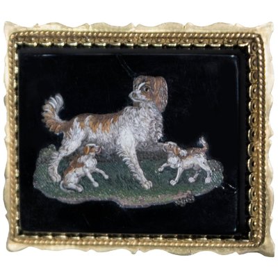 Small Antique Plate with Dogs and Puppies-ZCI-751847