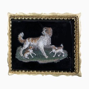 Small Antique Plate with Dogs and Puppies-ZCI-751847