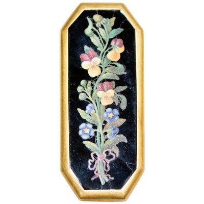 Small Antique Plate with Pansies and Forget-me-not Flowers-ZCI-751844