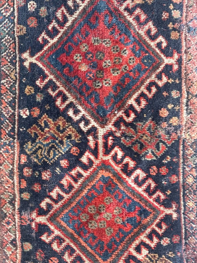 Small Antique Qashqai Fragment Rug, 1890s