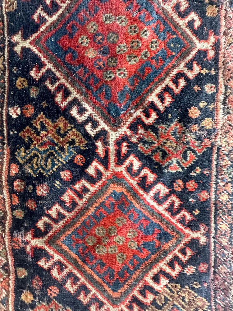 Small Antique Qashqai Fragment Rug, 1890s