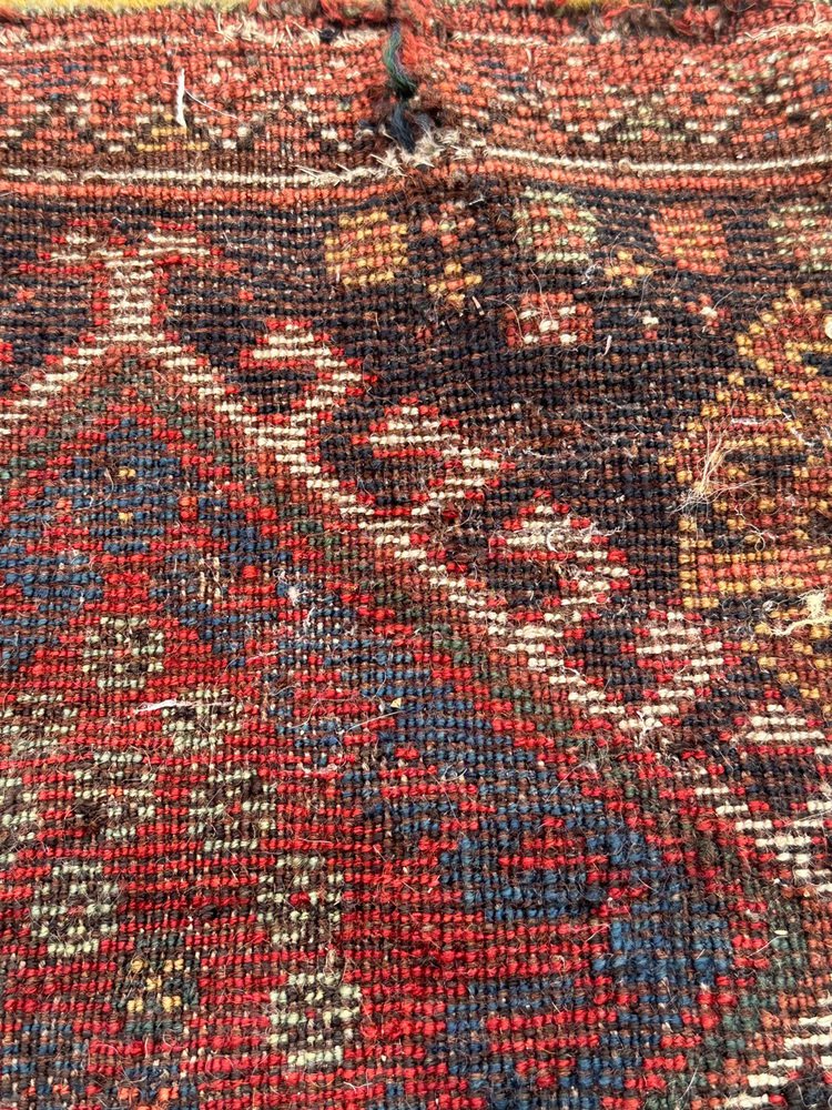 Small Antique Qashqai Fragment Rug, 1890s