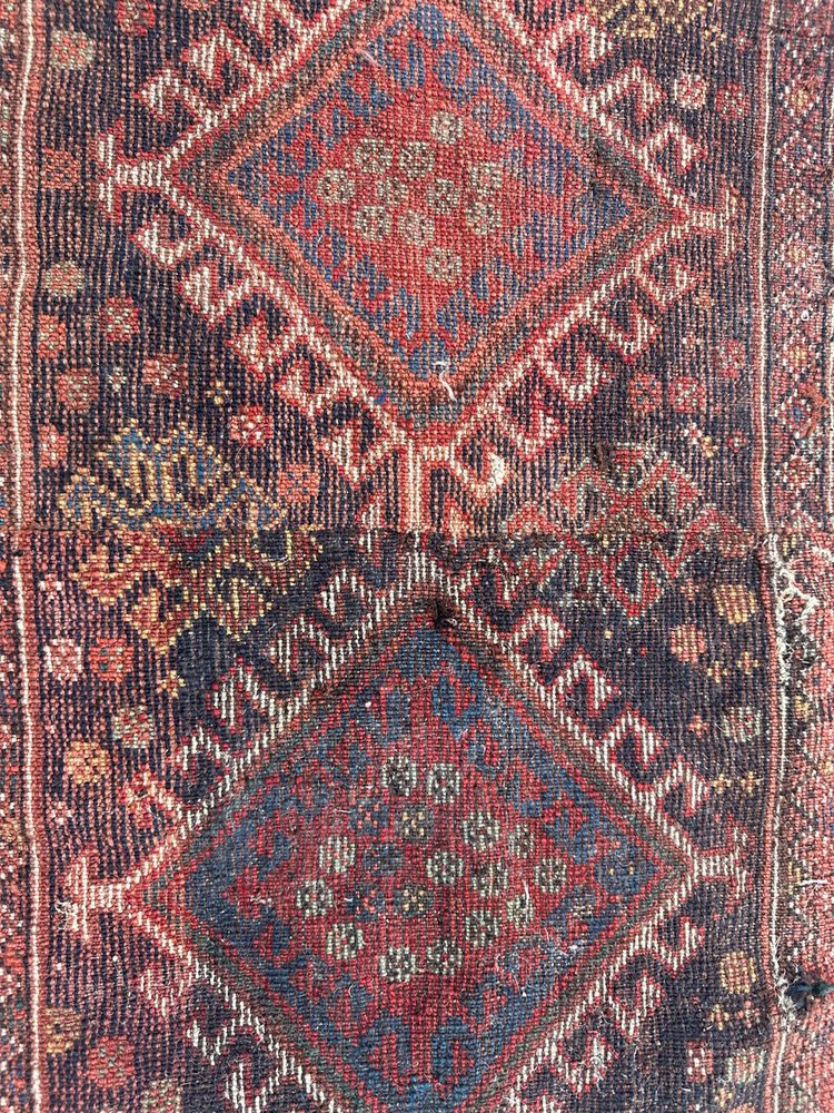 Small Antique Qashqai Fragment Rug, 1890s