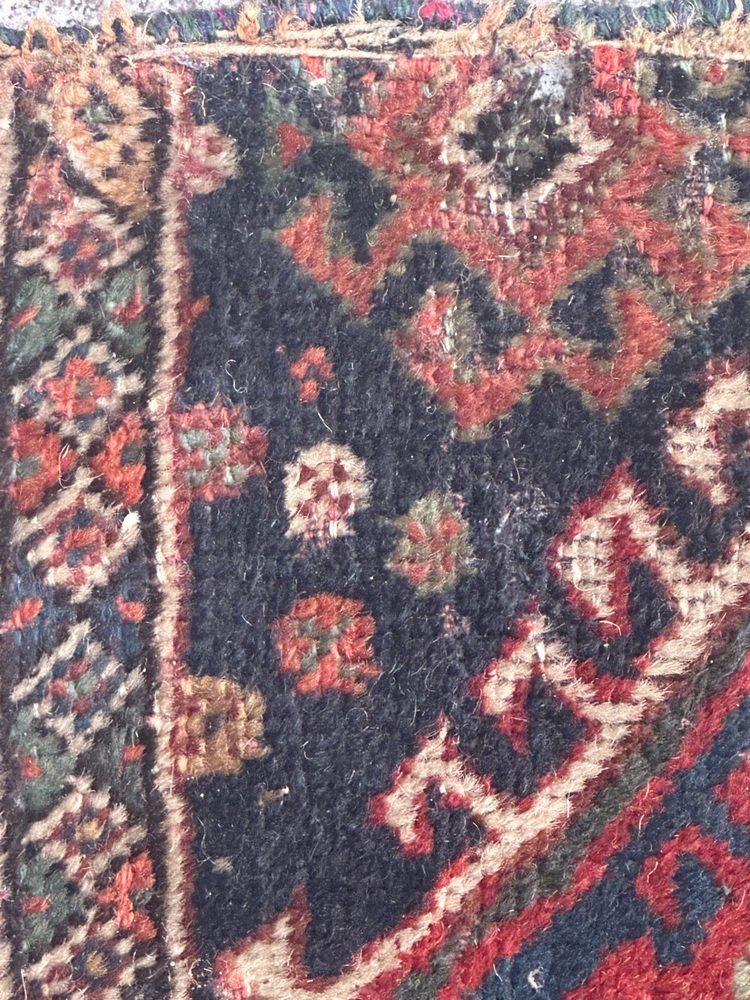 Small Antique Qashqai Fragment Rug, 1890s