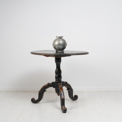 Small Antique Swedish Black Table with Tilt Top-MJF-1324628