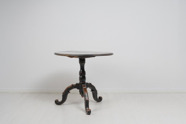 Small Antique Swedish Black Table with Tilt Top-MJF-1324628