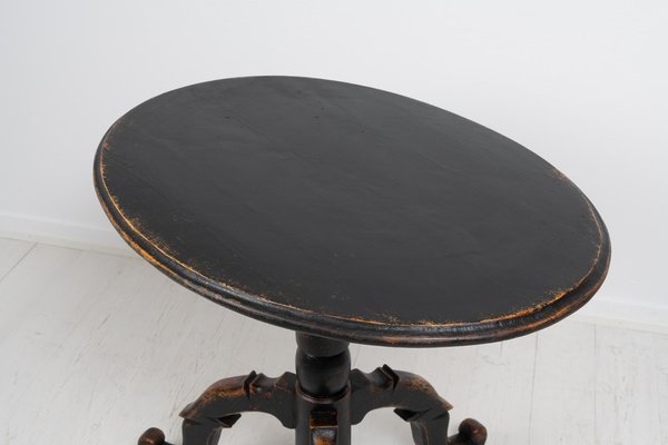 Small Antique Swedish Black Table with Tilt Top-MJF-1324628