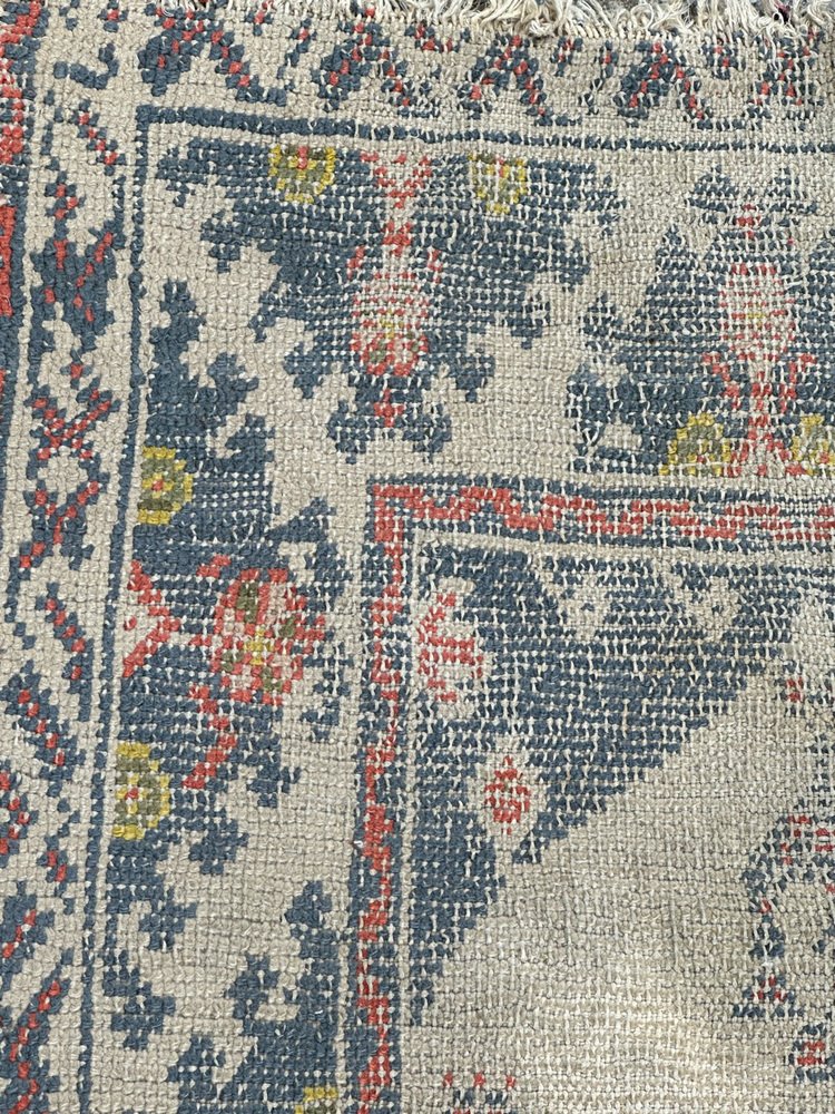 Small Antique Turkish Oushak Rug, 1890s