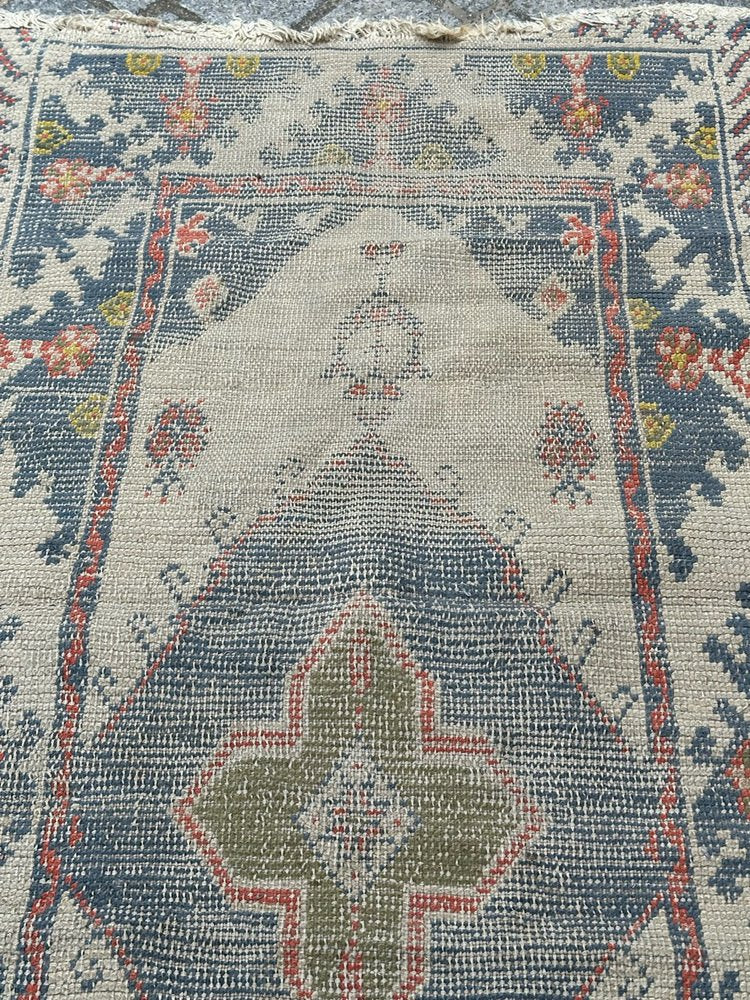 Small Antique Turkish Oushak Rug, 1890s