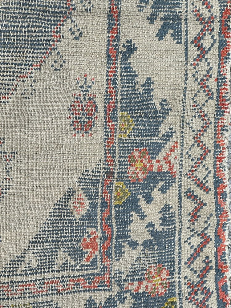 Small Antique Turkish Oushak Rug, 1890s