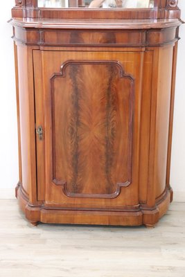 Small Antique Walnut Cabinet with Mirror, 1880s-DCO-988564