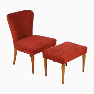 Small Armchair with Footrest, 1960s, Set of 2-GAP-1785501