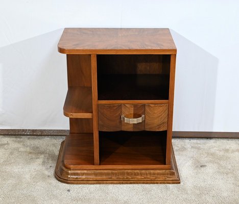 Small Art Deco Bedside Table in Walnut, 1920s-RVK-1726208