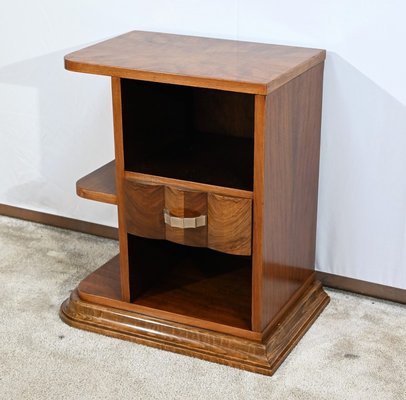 Small Art Deco Bedside Table in Walnut, 1920s-RVK-1726208