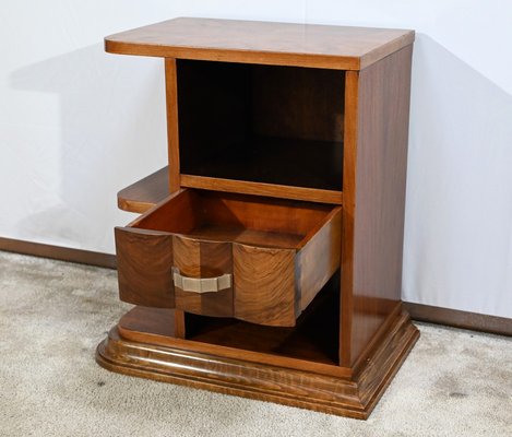 Small Art Deco Bedside Table in Walnut, 1920s-RVK-1726208