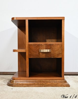 Small Art Deco Bedside Table in Walnut, 1920s-RVK-1726208