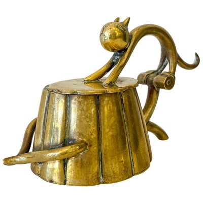 Small Art Deco Brass Cat Box by Karl Hagenauer, Austria-FGA-1002370