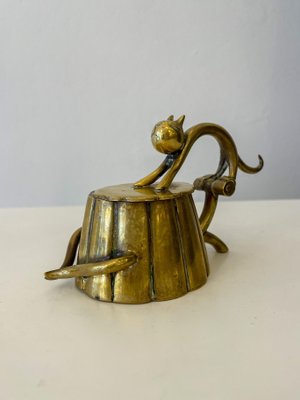 Small Art Deco Brass Cat Box by Karl Hagenauer, Austria-FGA-1002370