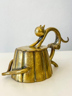 Small Art Deco Brass Cat Box by Karl Hagenauer, Austria-FGA-1002370