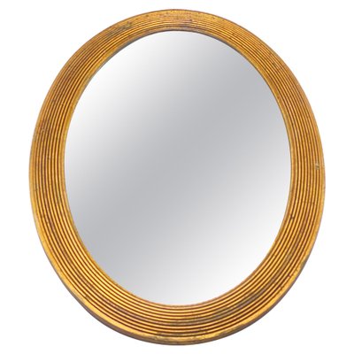 Small Art Deco Gilt and Carved Wood Mirror, France, 1930s-UR-1342394