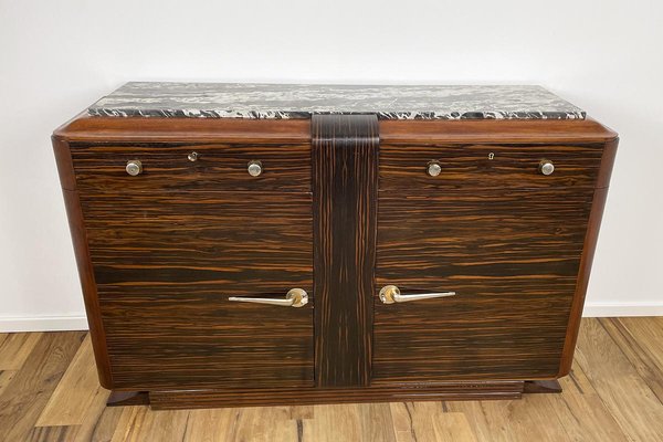 Small Art Deco Macassar and Mahogany Sideboard-VMP-1166894