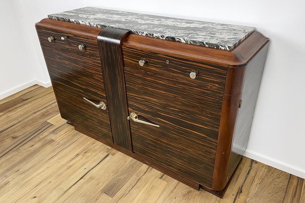 Small Art Deco Macassar and Mahogany Sideboard-VMP-1166894