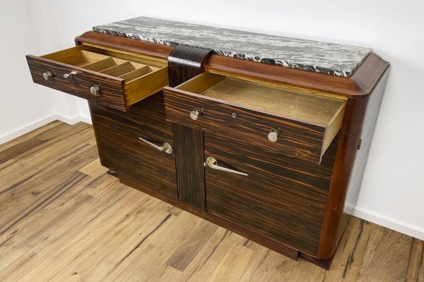 Small Art Deco Macassar and Mahogany Sideboard-VMP-1166894