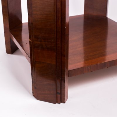 Small Art Deco Octagonal Walnut Veneer Side Table, 1930s-FSD-605618