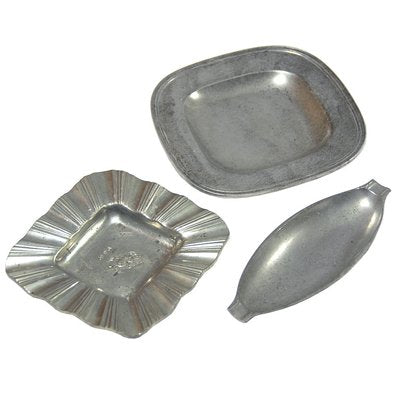 Small Art Deco Pewter Dishes by Just Andersen, 1930s, Set of 3-GIW-573295