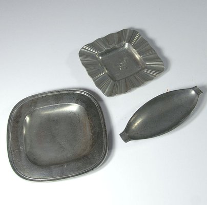 Small Art Deco Pewter Dishes by Just Andersen, 1930s, Set of 3-GIW-573295